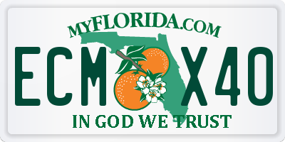 FL license plate ECMX40