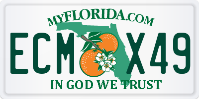 FL license plate ECMX49