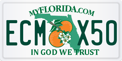 FL license plate ECMX50