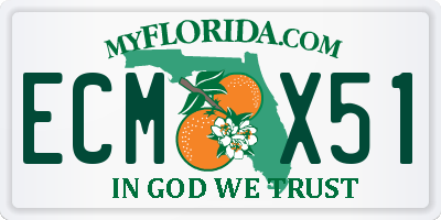 FL license plate ECMX51