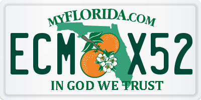FL license plate ECMX52
