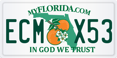 FL license plate ECMX53