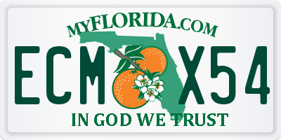 FL license plate ECMX54