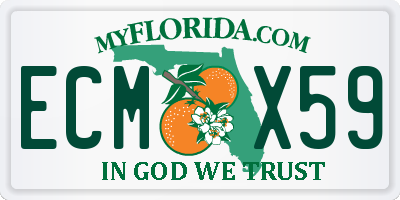 FL license plate ECMX59