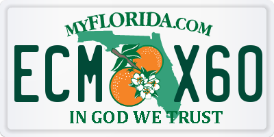 FL license plate ECMX60