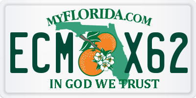 FL license plate ECMX62
