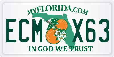 FL license plate ECMX63
