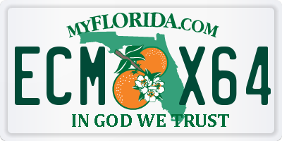 FL license plate ECMX64
