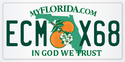 FL license plate ECMX68