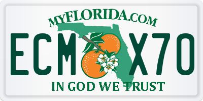 FL license plate ECMX70
