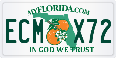 FL license plate ECMX72