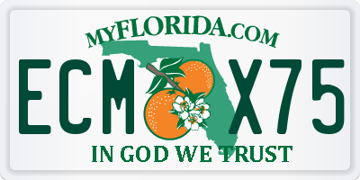 FL license plate ECMX75
