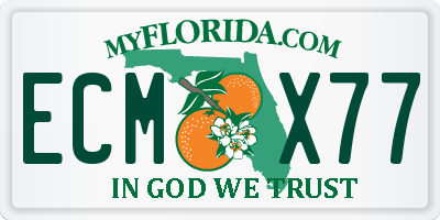 FL license plate ECMX77