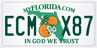FL license plate ECMX87