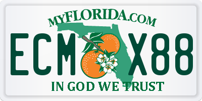 FL license plate ECMX88