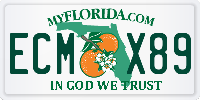 FL license plate ECMX89