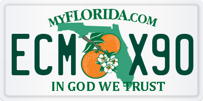 FL license plate ECMX90