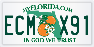 FL license plate ECMX91
