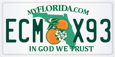 FL license plate ECMX93
