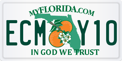 FL license plate ECMY10
