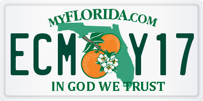 FL license plate ECMY17