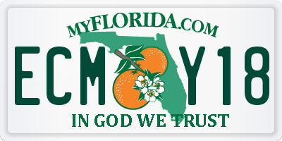 FL license plate ECMY18