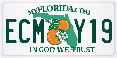 FL license plate ECMY19
