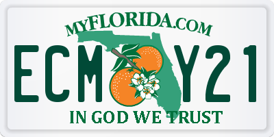FL license plate ECMY21