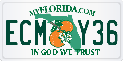 FL license plate ECMY36