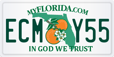 FL license plate ECMY55