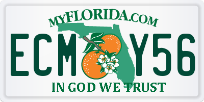 FL license plate ECMY56