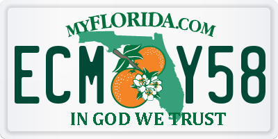 FL license plate ECMY58