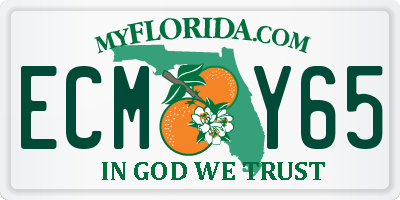 FL license plate ECMY65