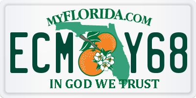 FL license plate ECMY68