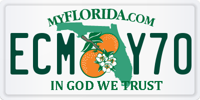 FL license plate ECMY70