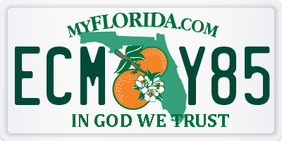 FL license plate ECMY85