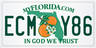 FL license plate ECMY86