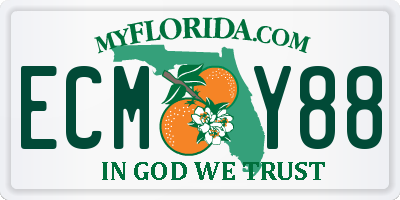 FL license plate ECMY88