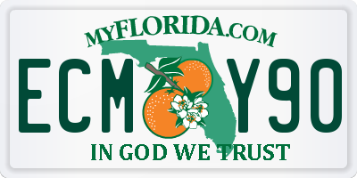 FL license plate ECMY90