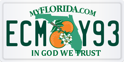 FL license plate ECMY93