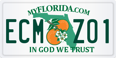 FL license plate ECMZ01