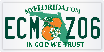 FL license plate ECMZ06