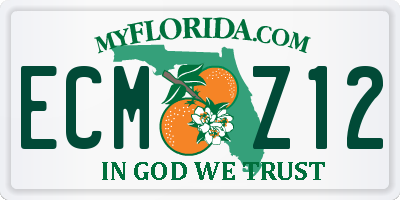 FL license plate ECMZ12