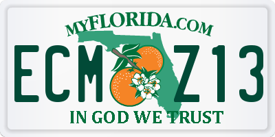 FL license plate ECMZ13