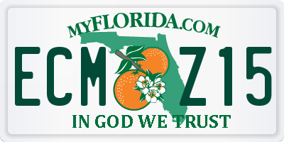 FL license plate ECMZ15
