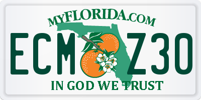 FL license plate ECMZ30