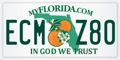 FL license plate ECMZ80