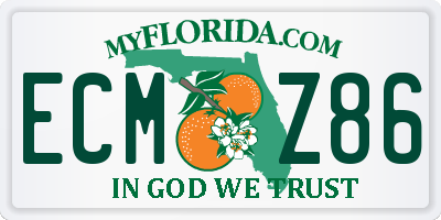 FL license plate ECMZ86