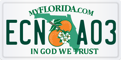 FL license plate ECNA03