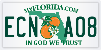 FL license plate ECNA08